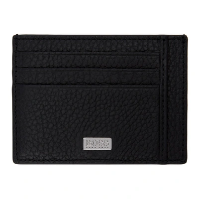 Shop Hugo Boss Boss Black Leather Card Holder In 001 Black