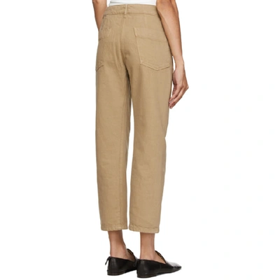 Shop Lemaire Beige Twisted Jeans In 230 Beige