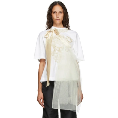 Shop Simone Rocha White Pearl T-shirt In White/pearl