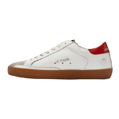Shop Golden Goose White & Blue Superstar Trainers In 80322 White