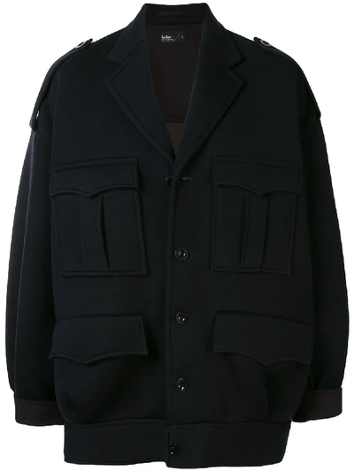 Shop Kolor Oversized Multi-pocket Jacket In Black