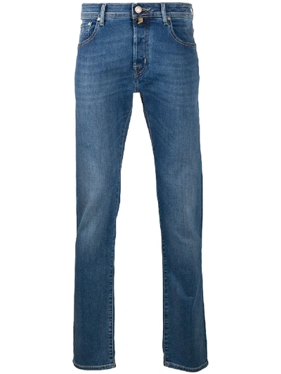 Shop Jacob Cohen Handkerchief Detail Slim-fit Jeans In Blue