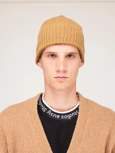 Shop Acne Studios Kariz Beanie Hazel Beige In Brown