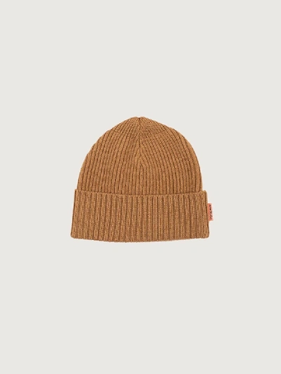 Shop Acne Studios Kariz Beanie Hazel Beige In Brown