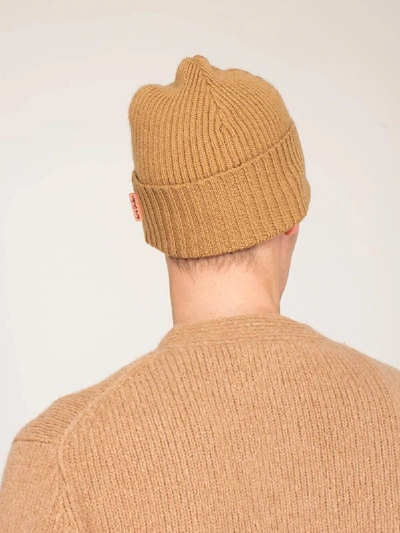 Shop Acne Studios Kariz Beanie Hazel Beige In Brown