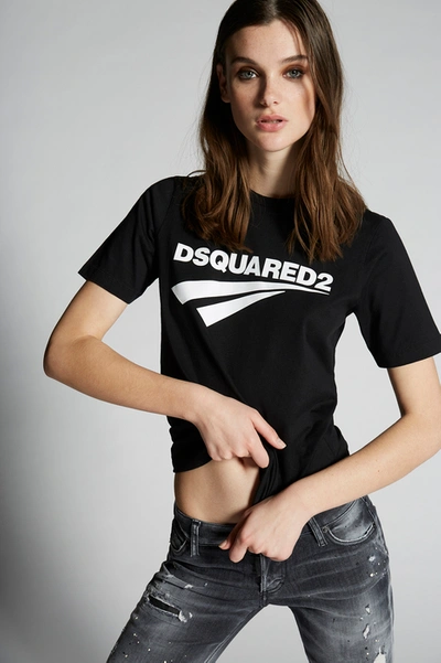 Shop Dsquared2 Women Short Sleeve T-shirt In Black