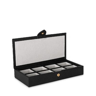 Shop Smythson Cufflink Box In Panama In Black