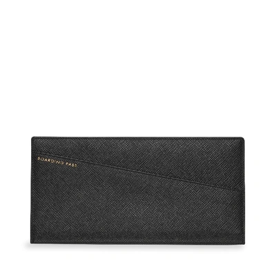Shop Smythson Panama Slim Travel Wallet In Black