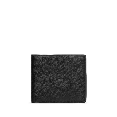 Shop Smythson Panama 6 Card Wallet In Black