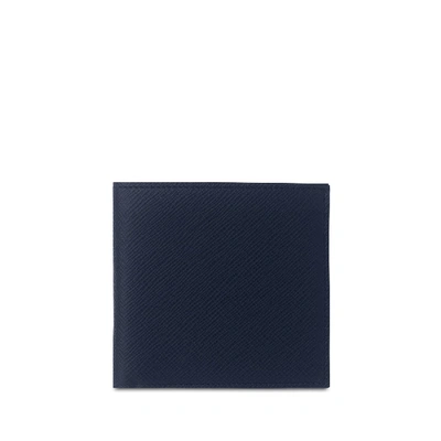 Shop Smythson 8 Card Slot Wallet In Panama In Navy