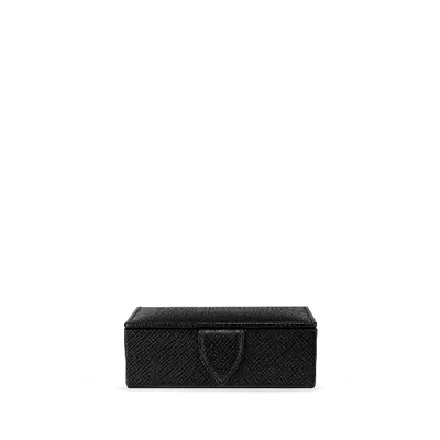 Shop Smythson Mini Cufflink Box In Panama In Black