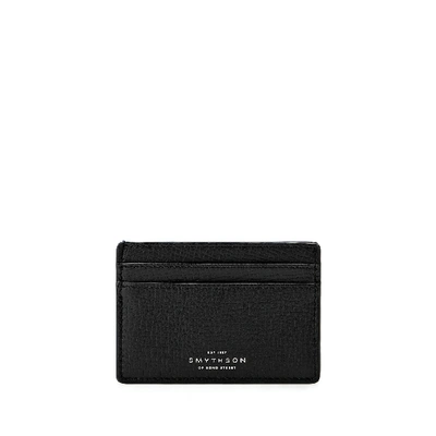 Shop Smythson Flat Card Holder In Ludlow In Black