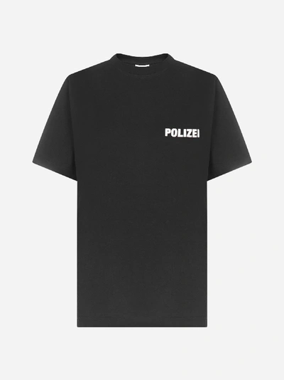 Shop Vetements T-shirt Polizei Oversize In Cotone