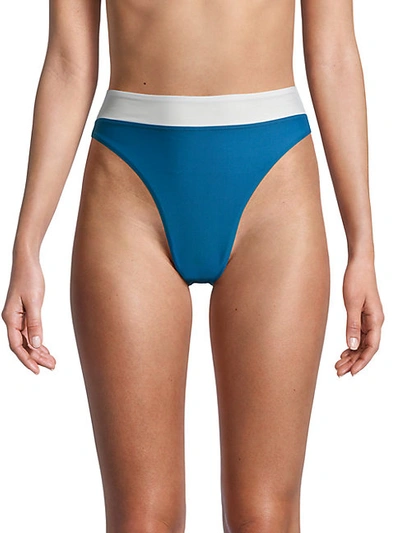 Shop Pilyq High-waist Bikini Bottom In Island Blue