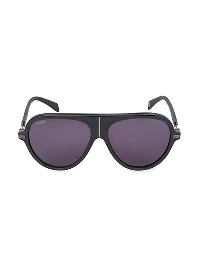 Shop Balmain Men's 60mm Aviator Sunglasses In Matte Black