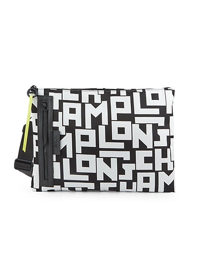 Shop Longchamp Lgp Convertible Pouch Bag In Black White