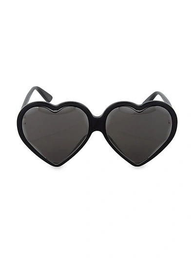 Shop Gucci 62mm Heart Sunglasses In Black