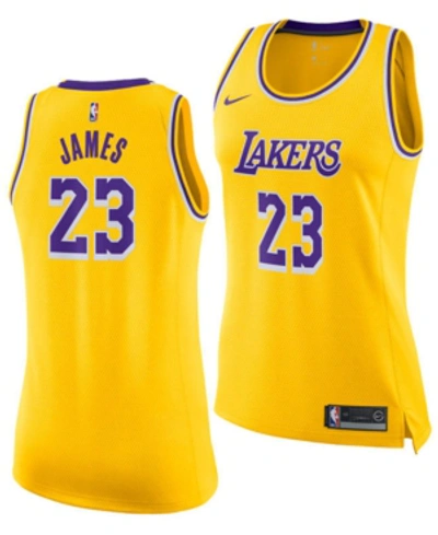 Shop Nike Women's Lebron James Los Angeles Lakers Icon Swingman Jersey In Gold