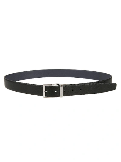 Shop Prada Square Buckle Classic Belt In Black/baltic