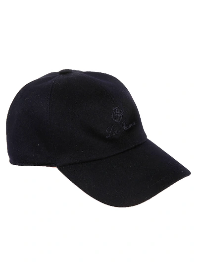 Shop Loro Piana Embroidered Logo Cap In Blue Navy