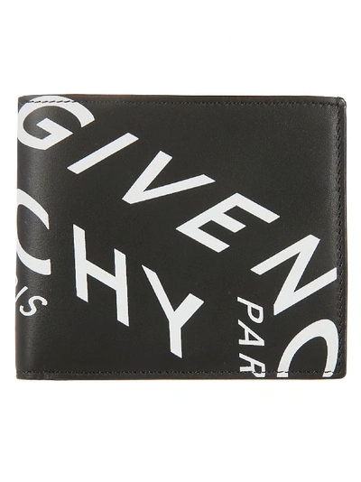 Shop Givenchy Logo Print Bifold Wallet In Black/white