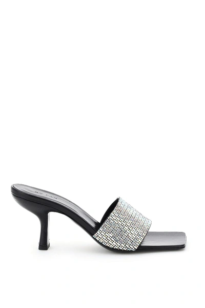 Shop By Far Dylan Crystal Mules In Black (black)