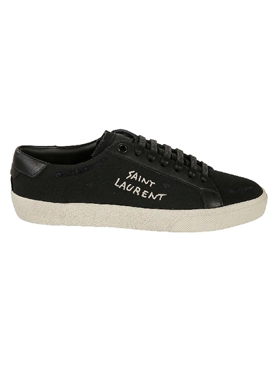 Shop Saint Laurent Sl/06 Embroidered Sneakers In Black