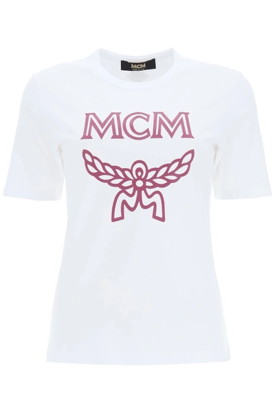 Shop Mcm T-shirt With Logo In White (white)