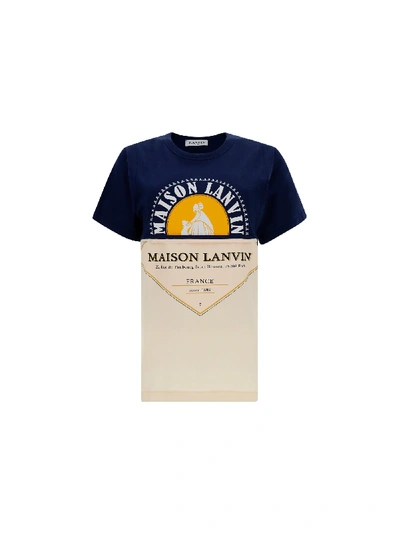 Shop Lanvin T-shirt In Navy Blue