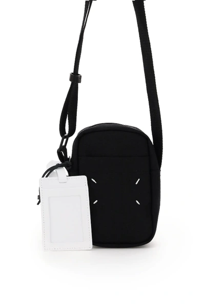 Shop Maison Margiela Canvas Small Messenger Bag In Black (black)