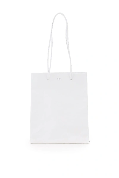 Shop Medea Tall Busted Bag In Bianco (white)