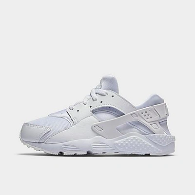 Shop Nike Little Kids' Huarache Run Casual Shoes In White/white/pure Platinum
