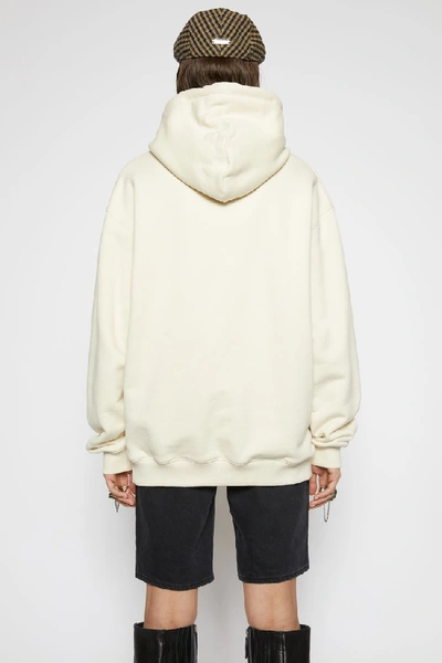 Shop Acne Studios Dog-patch Hooded Sweatshirt Warm White