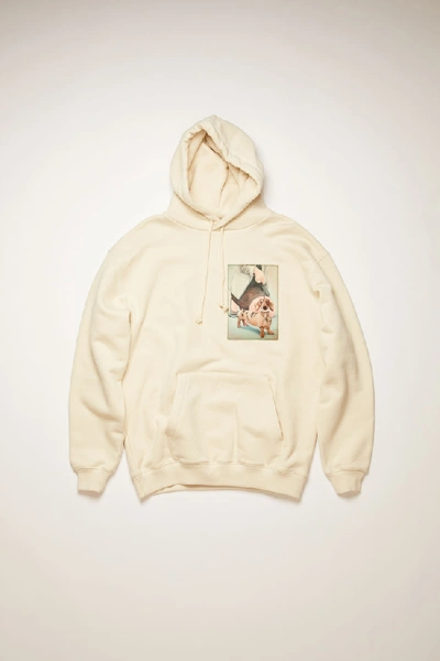 Shop Acne Studios Dog-patch Hooded Sweatshirt Warm White