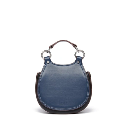 Shop Behno Tilda Mini Saddle Bag Nappa Navy In Blue