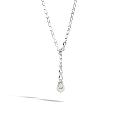 Shop John Hardy Bamboo Y 20 Necklace In White Fresh Water Pearl