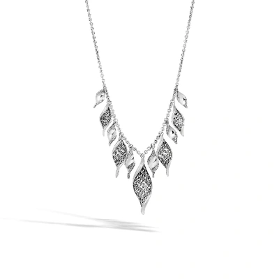 John Hardy Sterling Silver Classic Chain Wave Frontal Necklace, 16" In Multicolor