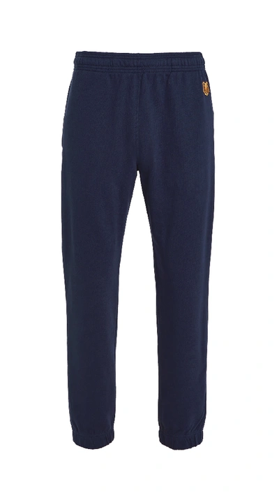 Shop Kenzo Tiger Crest Joggers In Navy Blue