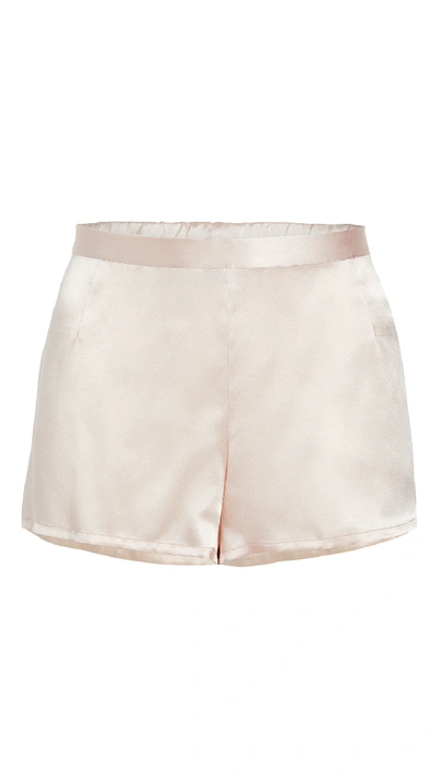 Shop La Perla Silk Shorts In Wild Rose