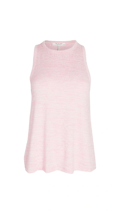 Shop Rag & Bone The Knit Crew Tank In Bright Pink