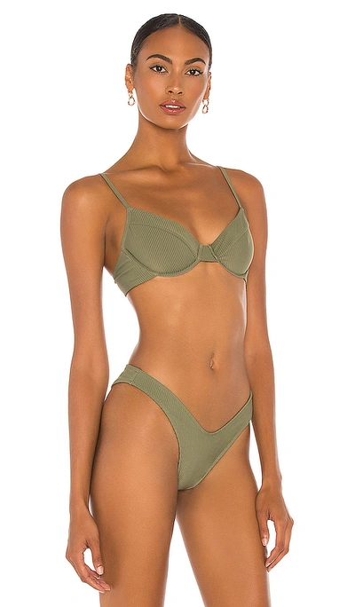 Shop Camila Coelho Harbor Top In Olive Green