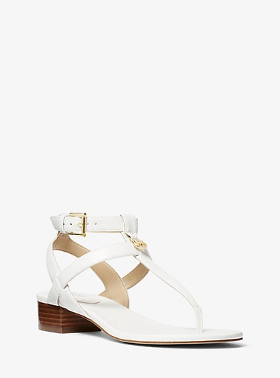 Shop Michael Kors Sasha Woven Sandal In White