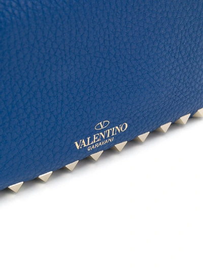 Shop Valentino Rockstud Leather Crossbody Bag In Blue
