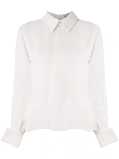 Shop Gloria Coelho Pointed Collar Shirt In White