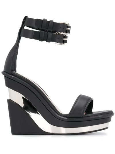 Shop Alexander Mcqueen Trompe L'oeil Sandals In Black