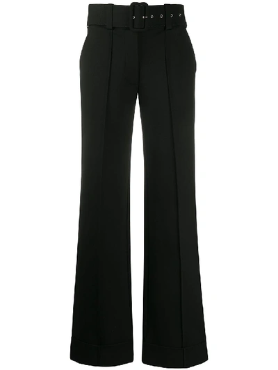 Shop Victoria Victoria Beckham Belted Wide-leg Trousers In Black