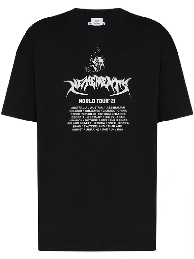 Shop Vetements World Tour Print T-shirt In Black