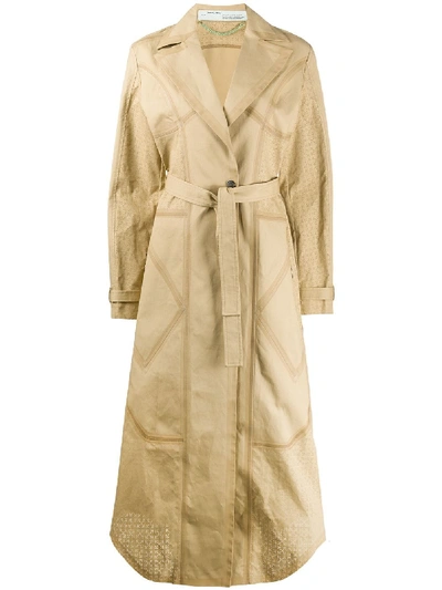 Shop Off-white Arrows-pattern Trench Coat In Neutrals