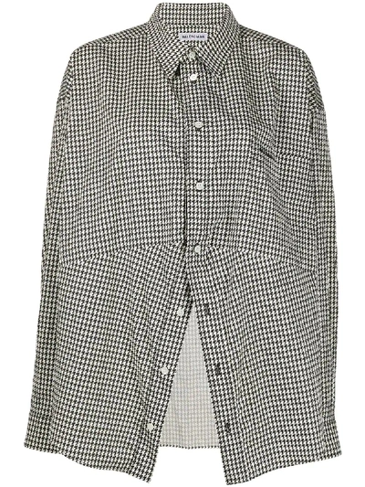 Shop Balenciaga Swing Masculin Houndstooth Shirt In Black