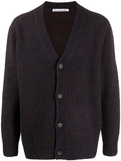 Shop Acne Studios Melange V-neck Cardigan In Blue